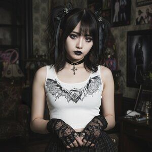 DOLLS KILL Widow Straight From Hell graphic bat tank